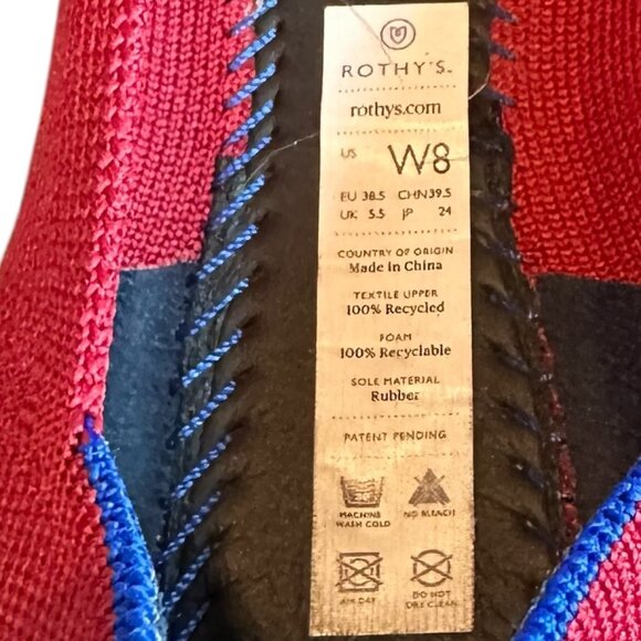 Rothy's The Point Red Flats Comfort Removable Insoles Washable Size 8 Women's - Picture 14 of 14